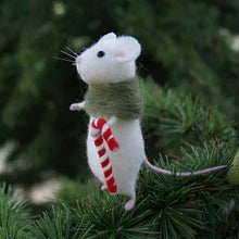 Load image into Gallery viewer, Felt Mouse and Pumpkin Ornament