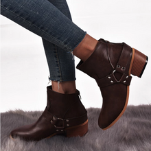 Load image into Gallery viewer, Women Round Toe Med Vintage Short Boots