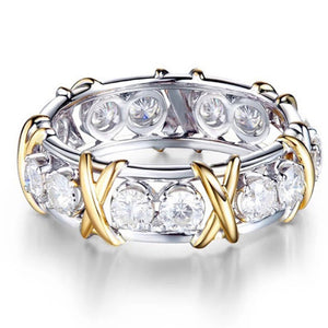 Cross Moissanite Ring