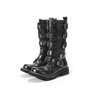 Skull straps motorcycle boots