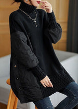 Load image into Gallery viewer, Turtleneck Patchwork Knitted Sweater