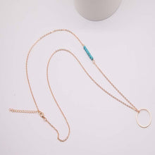 Load image into Gallery viewer, Women Fashion Plated Metal Chain Circle Lariat Long Necklace