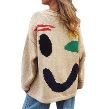 Load image into Gallery viewer, Lässiger Pullover mit Smiley-Muster