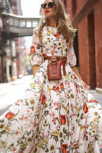 Load image into Gallery viewer, Best Floral Peasant 3/4 Sleeves Maxi X-line Dress