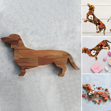 Load image into Gallery viewer, Wooden Dachshund Dog Dinner Plate