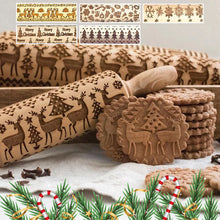 Load image into Gallery viewer, Carved beech wood rolling pin