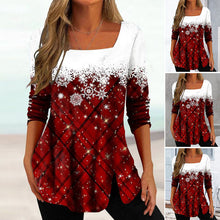 Load image into Gallery viewer, Snowflake Print Top with Square Neck